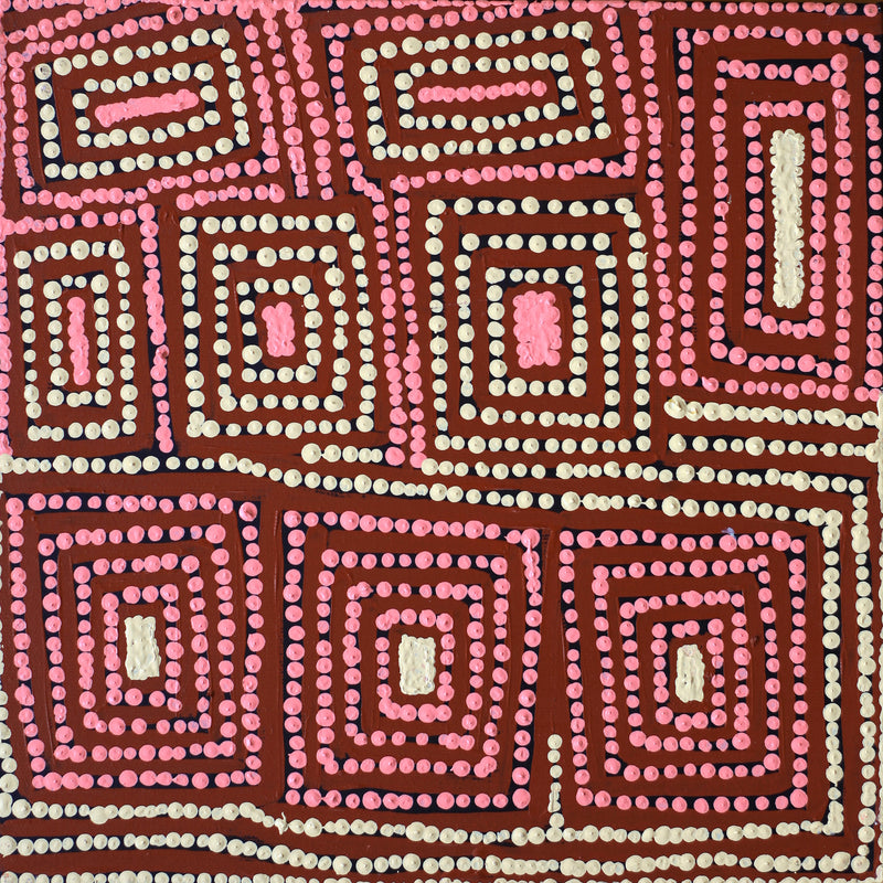 Aboriginal Artwork by Gloria Napangardi Gill, Lukarrara Jukurrpa, 30x30cm