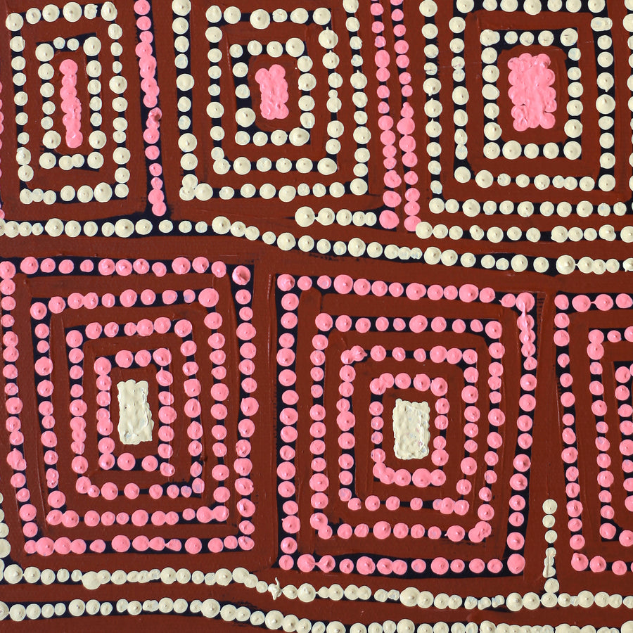 Aboriginal Artwork by Gloria Napangardi Gill, Lukarrara Jukurrpa, 30x30cm