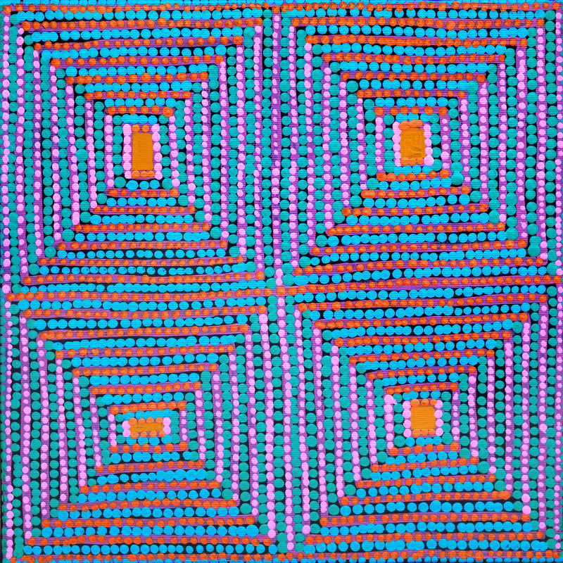 Aboriginal Artwork by Gloria Napangardi Gill, Lukarrara Jukurrpa, 30x30cm