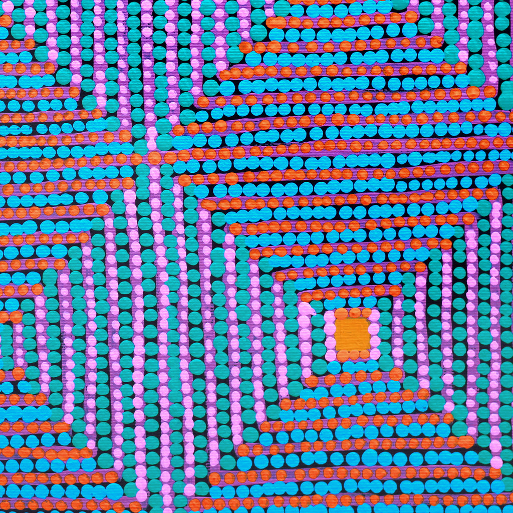 Aboriginal Artwork by Gloria Napangardi Gill, Lukarrara Jukurrpa, 30x30cm