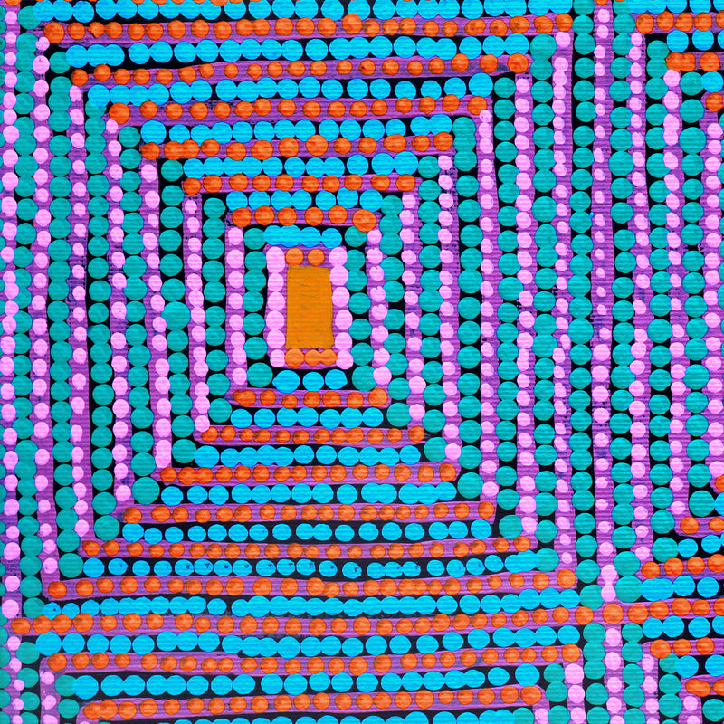 Aboriginal Artwork by Gloria Napangardi Gill, Lukarrara Jukurrpa, 30x30cm