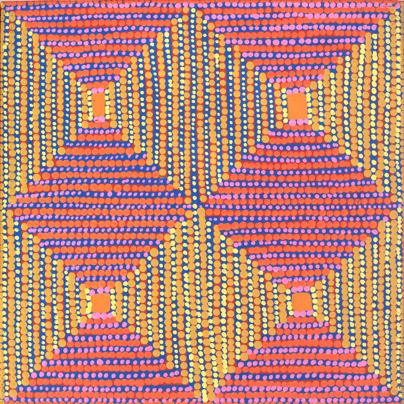 Aboriginal Artwork by Gloria Napangardi Gill, Lukarrara Jukurrpa, 30x30cm