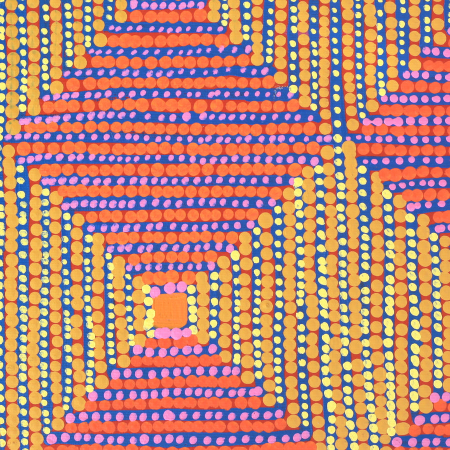 Aboriginal Artwork by Gloria Napangardi Gill, Lukarrara Jukurrpa, 30x30cm
