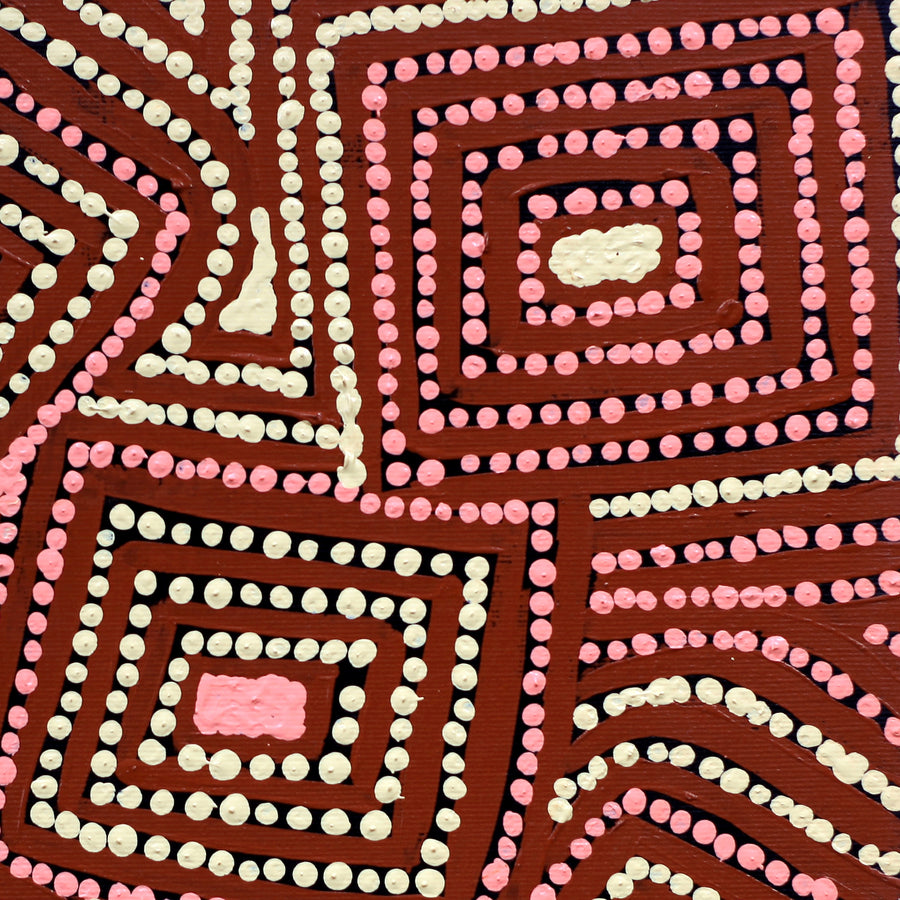 Aboriginal Artwork by Gloria Napangardi Gill, Lukarrara Jukurrpa, 30x30cm