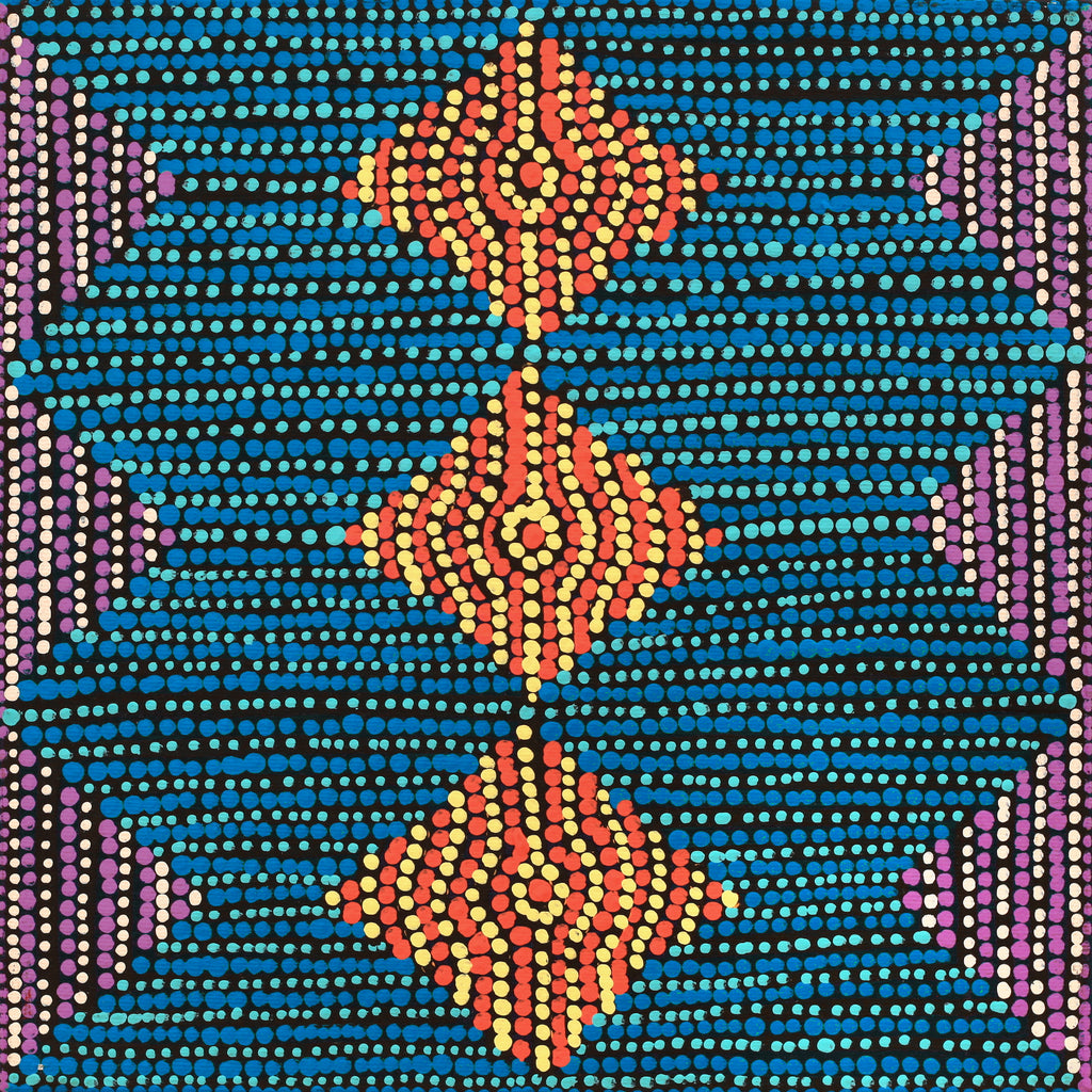 Aboriginal Artwork by Gloria Napangardi Gill, Lukarrara Jukurrpa, 30x30cm