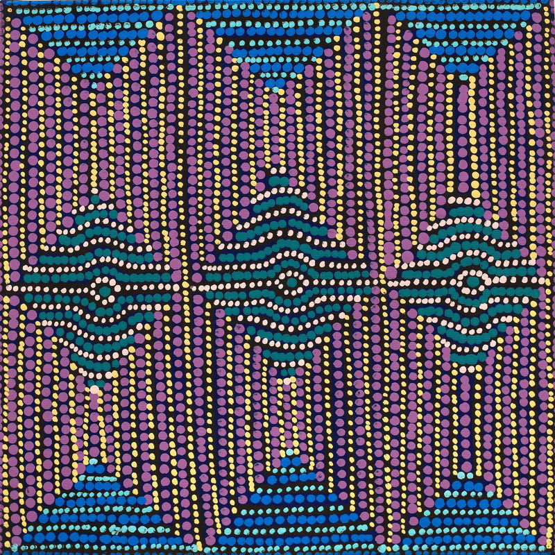 Aboriginal Artwork by Gloria Napangardi Gill, Lukarrara Jukurrpa, 30x30cm