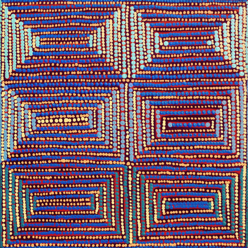 Aboriginal Artwork by Gloria Napangardi Gill, Lukarrara Jukurrpa, 30x30cm