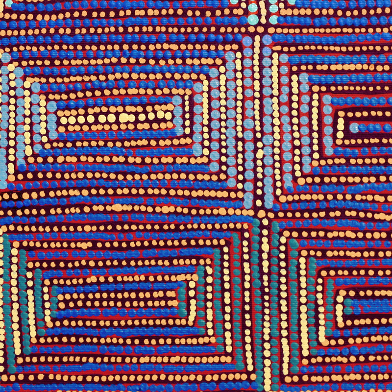Aboriginal Artwork by Gloria Napangardi Gill, Lukarrara Jukurrpa, 30x30cm