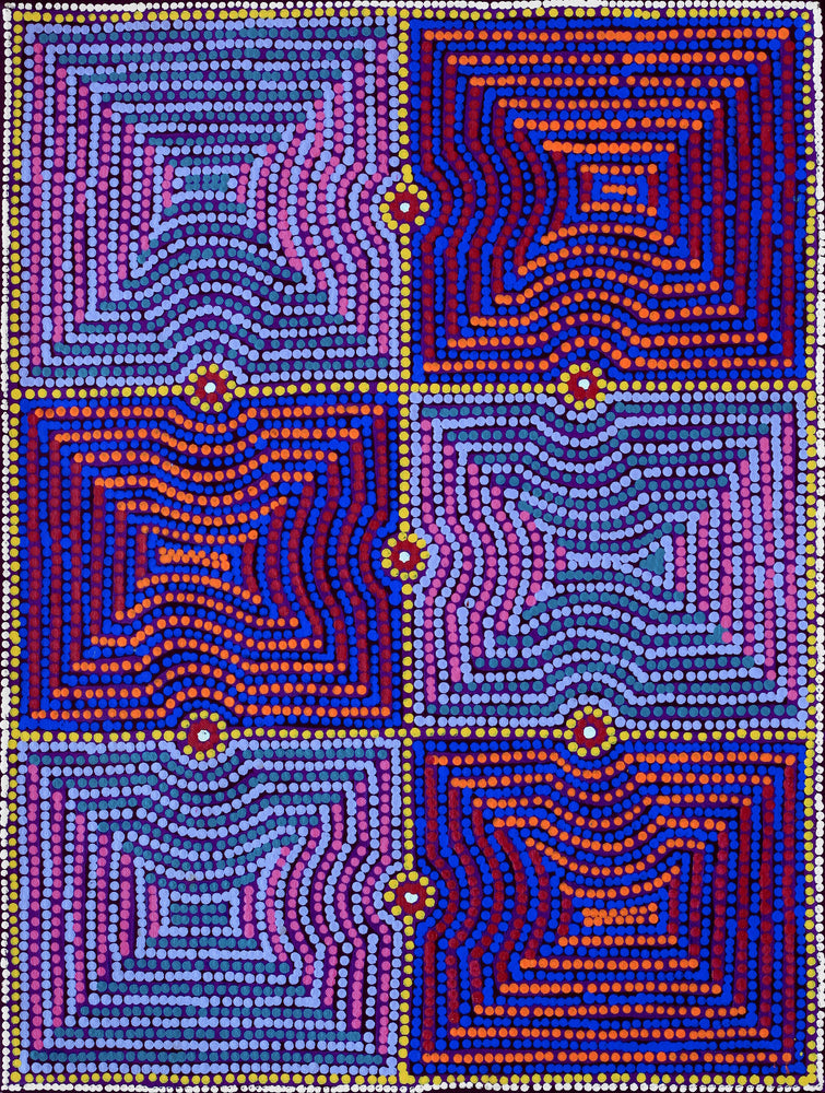 Aboriginal Artwork by Gloria Napangardi Gill, Lukarrara Jukurrpa, 61x46cm