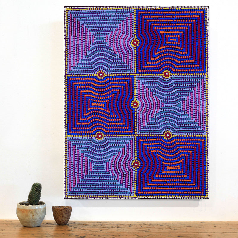 Aboriginal Artwork by Gloria Napangardi Gill, Lukarrara Jukurrpa, 61x46cm
