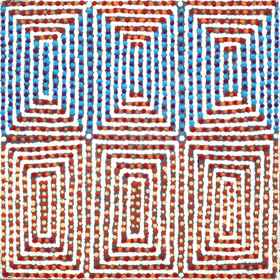 Aboriginal Artwork by Gloria Napangardi Gill, Lukarrara Jukurrpa, 30x30cm