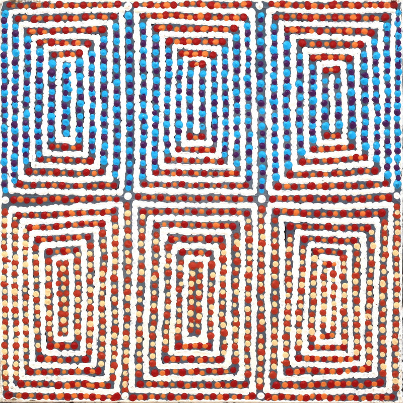 Aboriginal Artwork by Gloria Napangardi Gill, Lukarrara Jukurrpa, 30x30cm