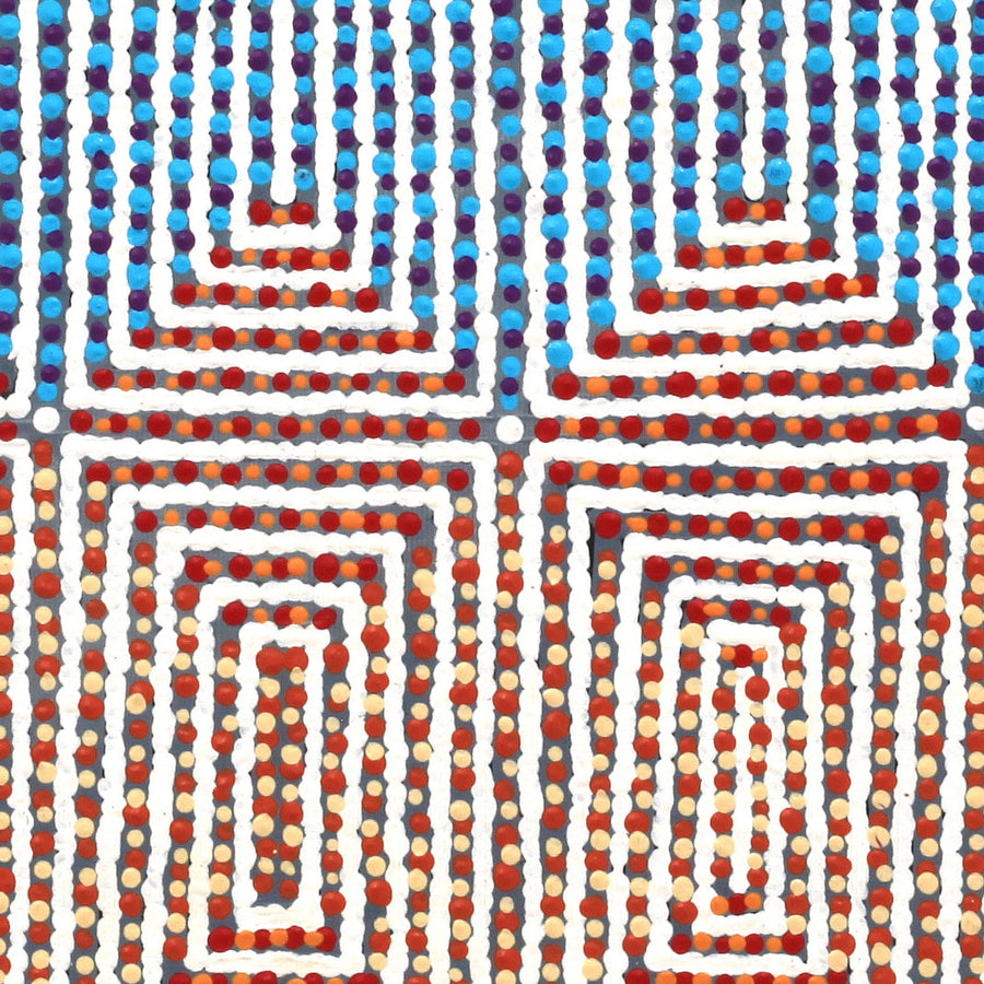 Aboriginal Artwork by Gloria Napangardi Gill, Lukarrara Jukurrpa, 30x30cm