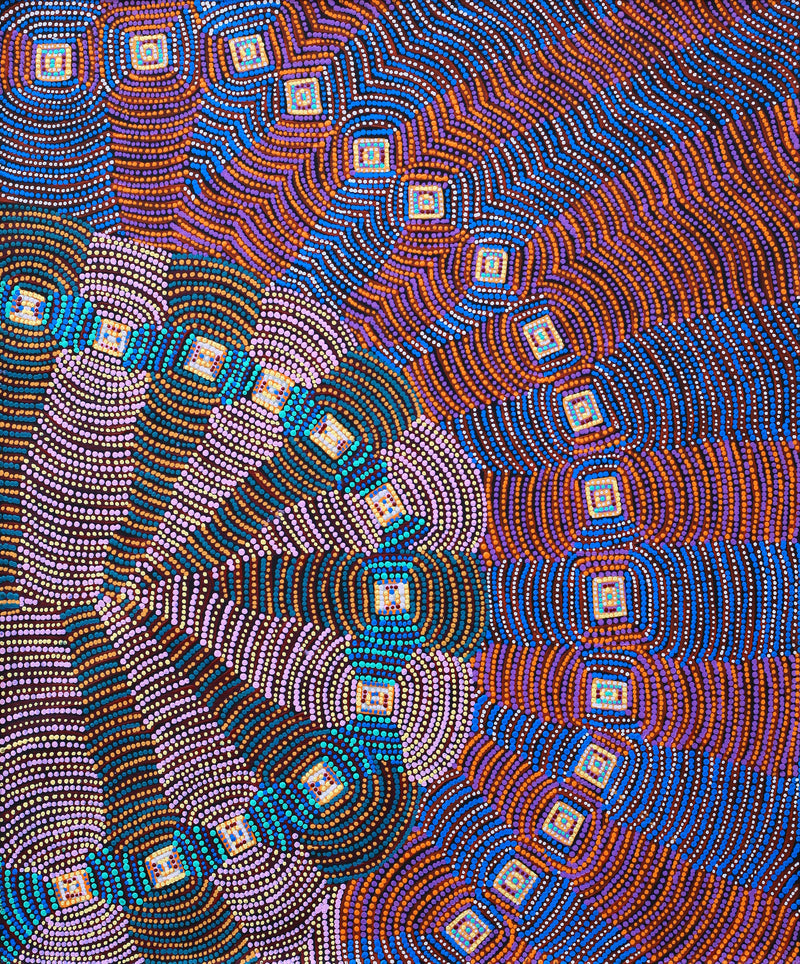 Aboriginal Artwork by Gloria Napangardi Gill, Lukarrara Jukurrpa, 91x76cm