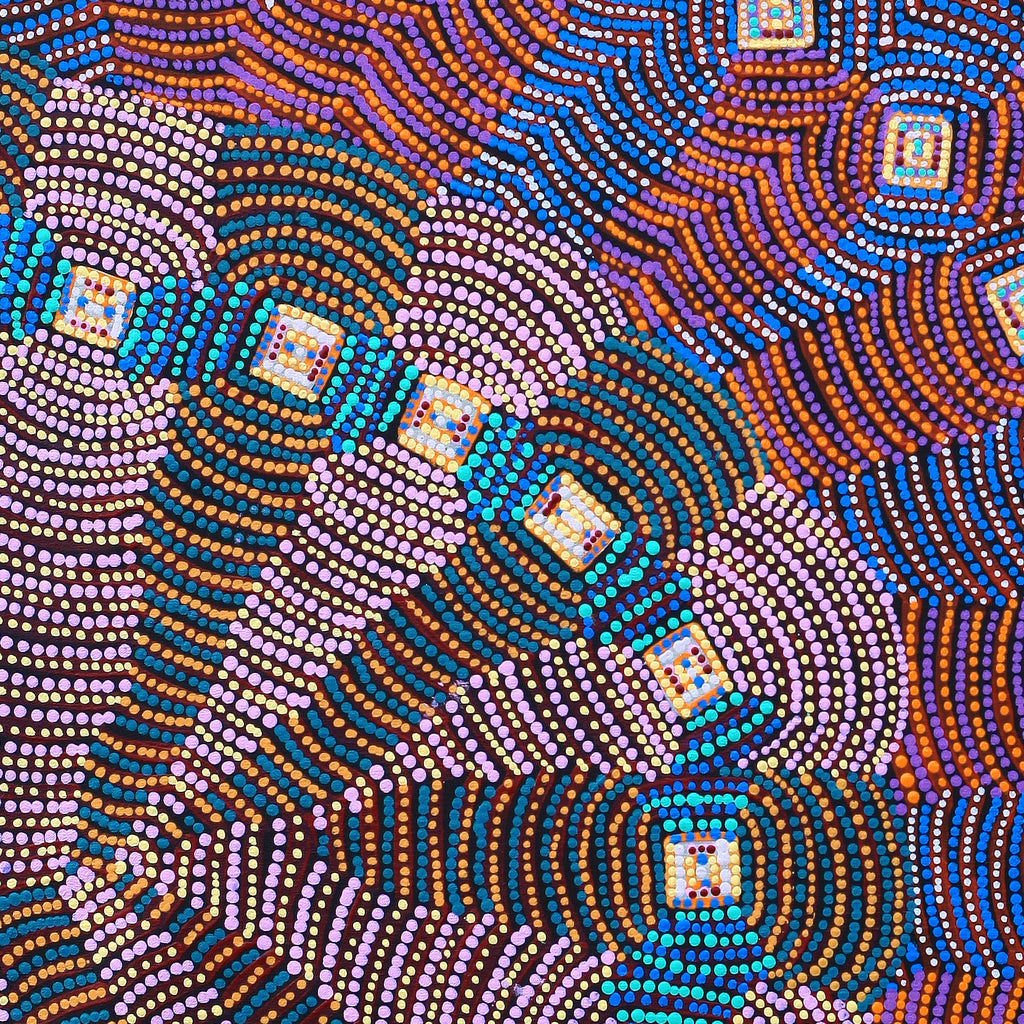Aboriginal Artwork by Gloria Napangardi Gill, Lukarrara Jukurrpa, 91x76cm