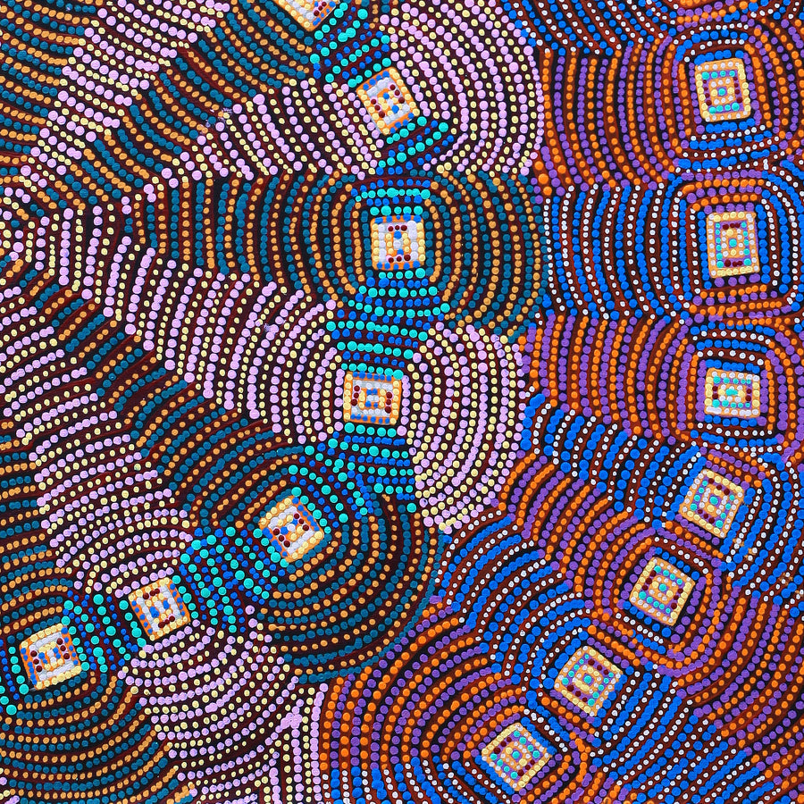 Aboriginal Artwork by Gloria Napangardi Gill, Lukarrara Jukurrpa, 91x76cm