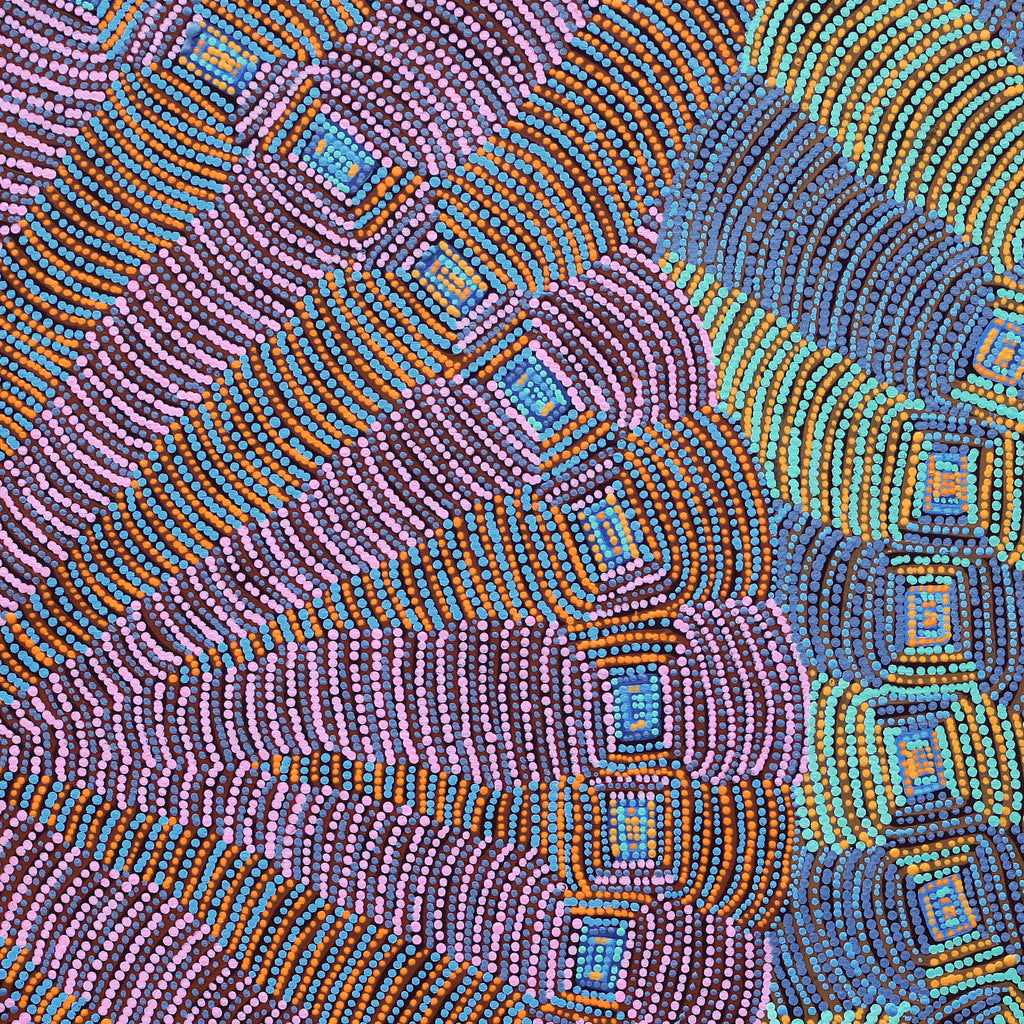 Aboriginal Artwork by Gloria Napangardi Gill, Lukarrara Jukurrpa, 91x91cm