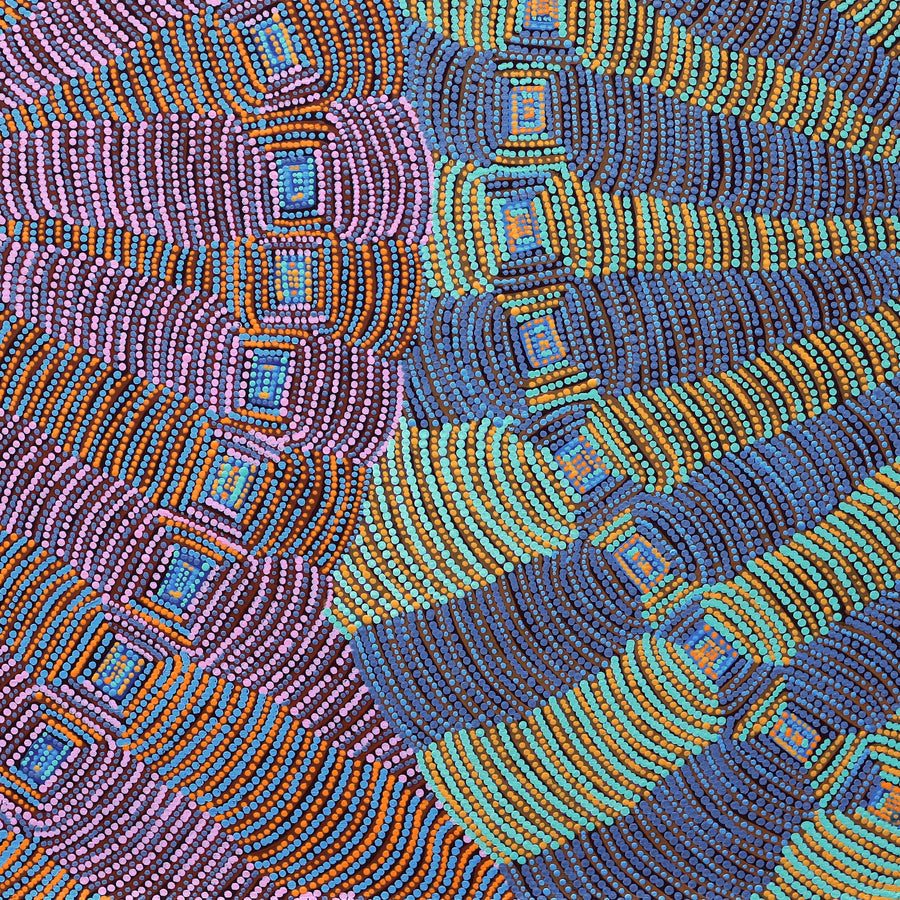 Aboriginal Artwork by Gloria Napangardi Gill, Lukarrara Jukurrpa, 91x91cm