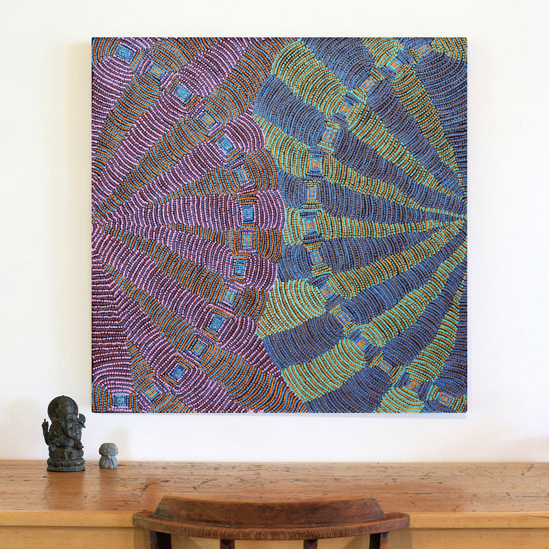 Aboriginal Artwork by Gloria Napangardi Gill, Lukarrara Jukurrpa, 91x91cm