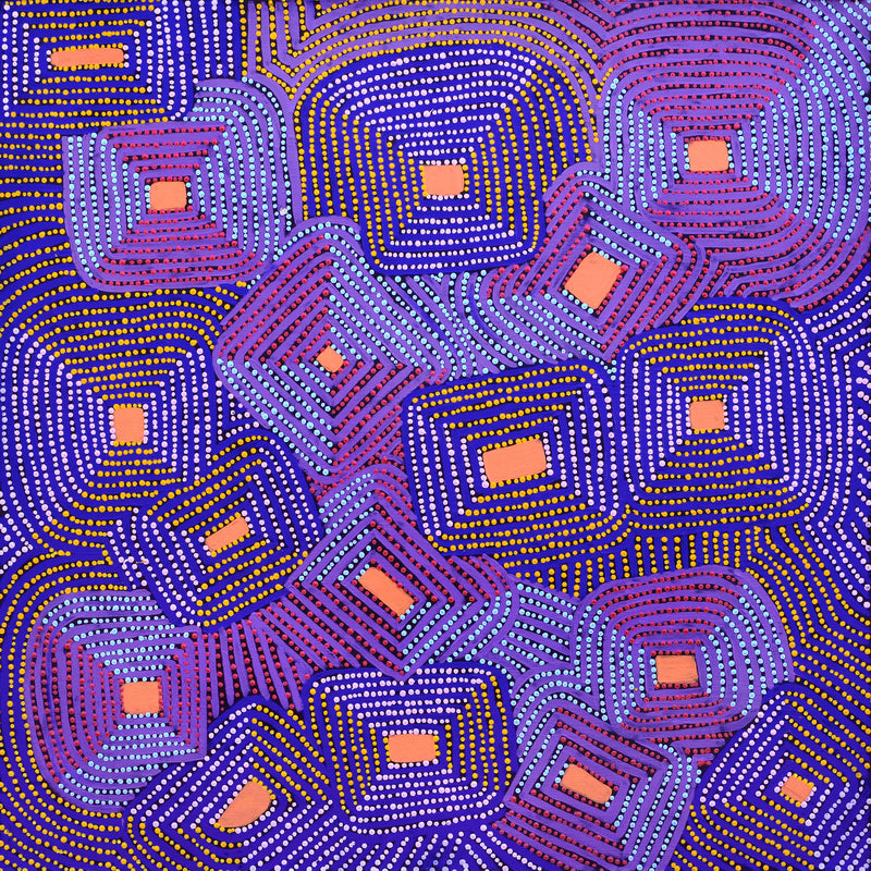 Aboriginal Artwork by Gloria Napangardi Gill, Lukarrara Jukurrpa, 91x91cm