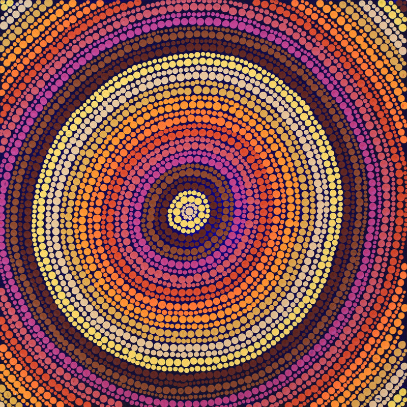 Aboriginal Artwork by Glorine Nungarrayi Martin, Karnta Jukurrpa (Womens Dreaming), 30x30cm