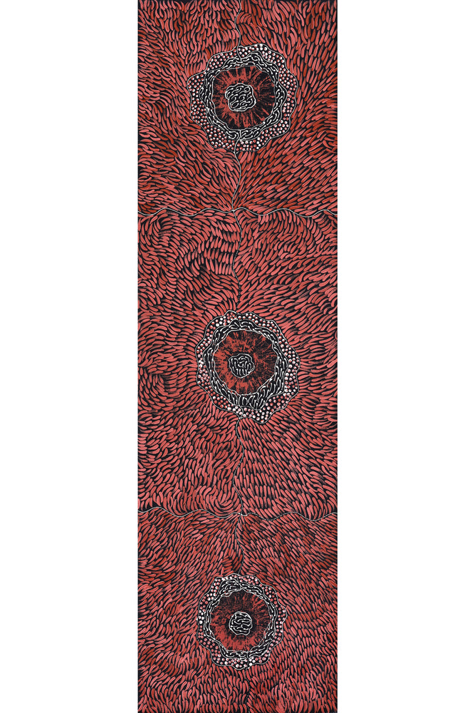 Aboriginal Artwork by Grace Napangardi Butcher, Pikilyi Jukurrpa (Vaughan Springs Dreaming), 107x30cm