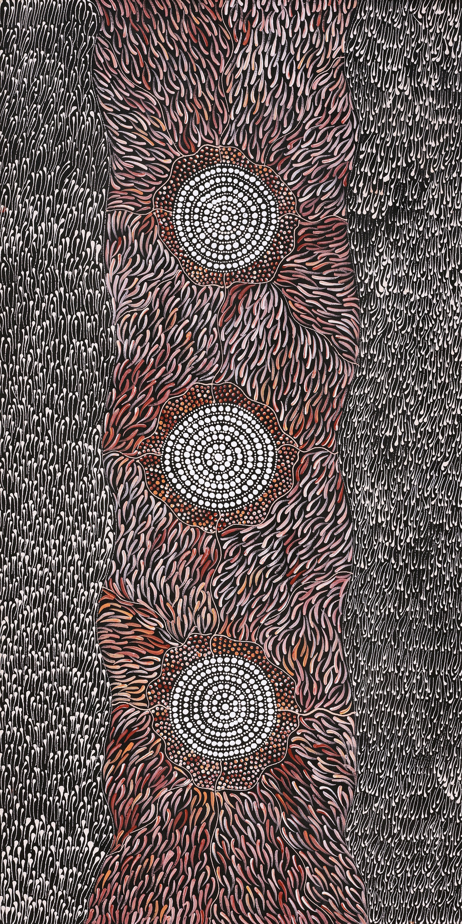 Aboriginal Artwork by Grace Napangardi Butcher, Pikilyi Jukurrpa (Vaughan Springs Dreaming), 122x61cm