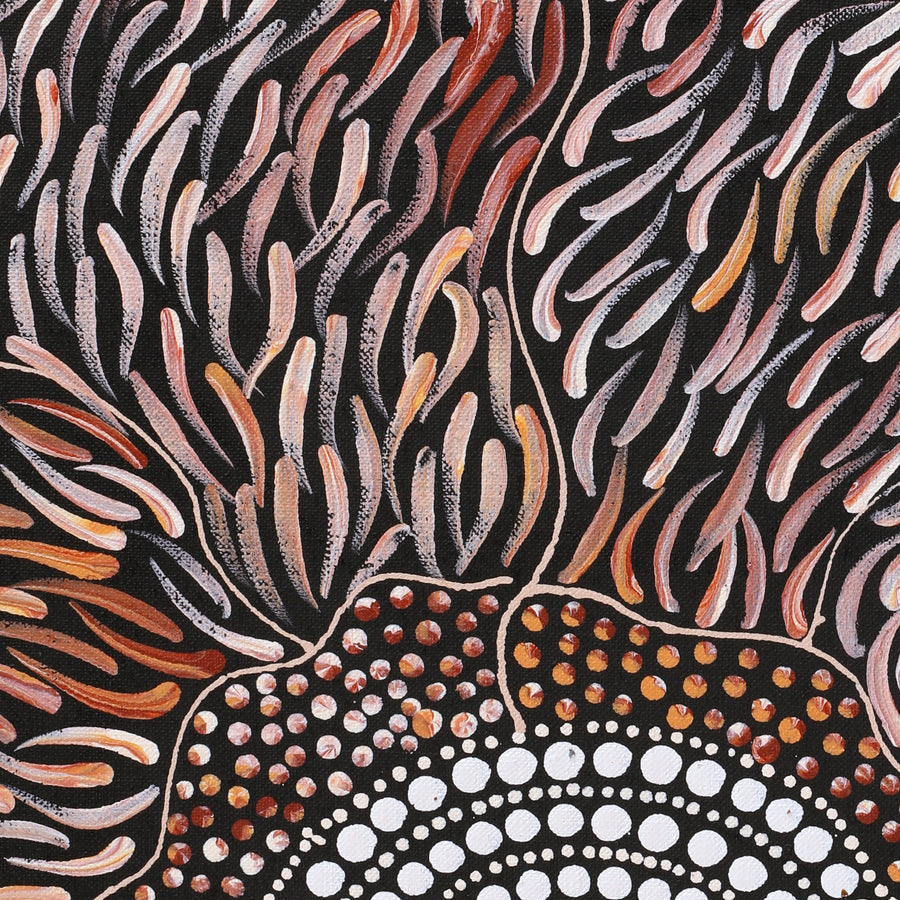 Aboriginal Artwork by Grace Napangardi Butcher, Pikilyi Jukurrpa (Vaughan Springs Dreaming), 122x61cm