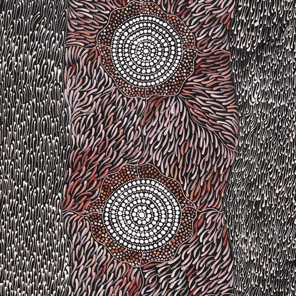 Aboriginal Artwork by Grace Napangardi Butcher, Pikilyi Jukurrpa (Vaughan Springs Dreaming), 122x61cm