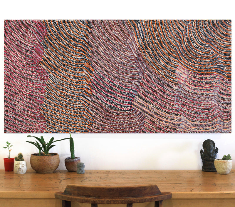 Aboriginal Artwork by Grace Napangardi Butcher, Pikilyi Jukurrpa (Vaughan Springs Dreaming), 122x61cm