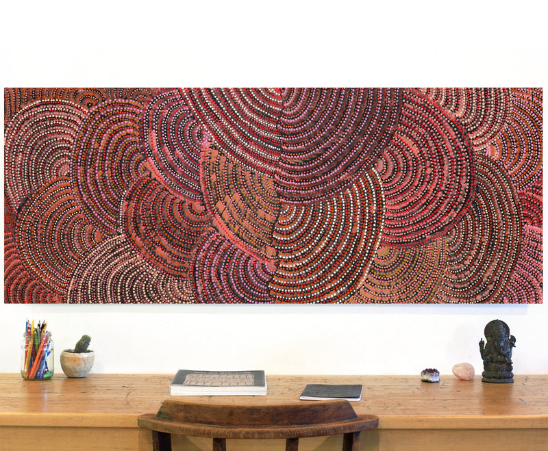 Aboriginal Artwork by Grace Napangardi Butcher, Pikilyi Jukurrpa (Vaughan Springs Dreaming), 152x61cm