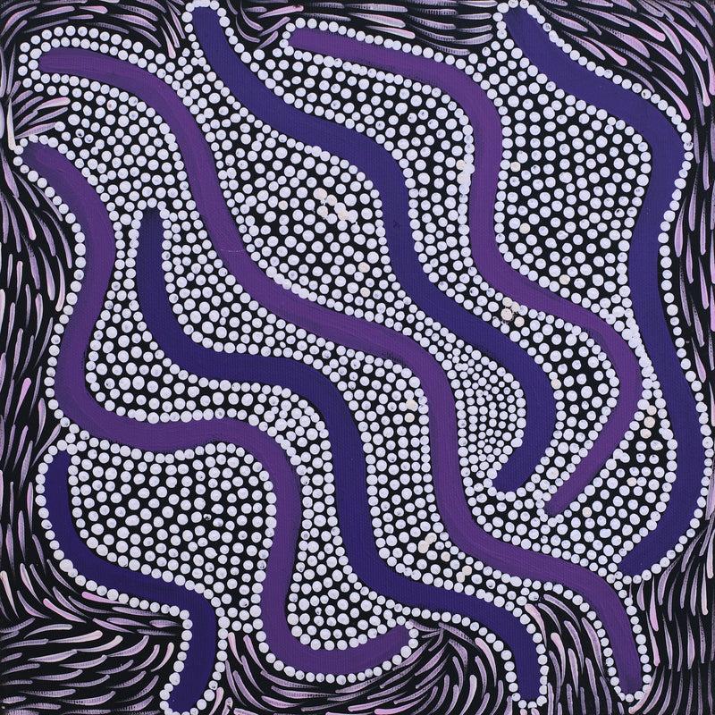 Aboriginal Artwork by Grace Napangardi Butcher, Pikilyi Jukurrpa (Vaughan Springs Dreaming), 30x30cm