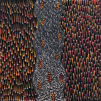 Aboriginal Artwork by Grace Napangardi Butcher, Pikilyi Jukurrpa (Vaughan Springs Dreaming), 30x30cm