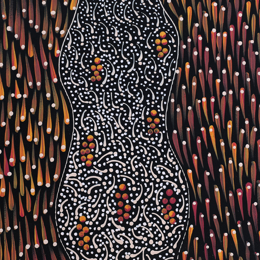 Aboriginal Art by Grace Napangardi Butcher, Pikilyi Jukurrpa (Vaughan Springs Dreaming), 30x30cm - ART ARK®