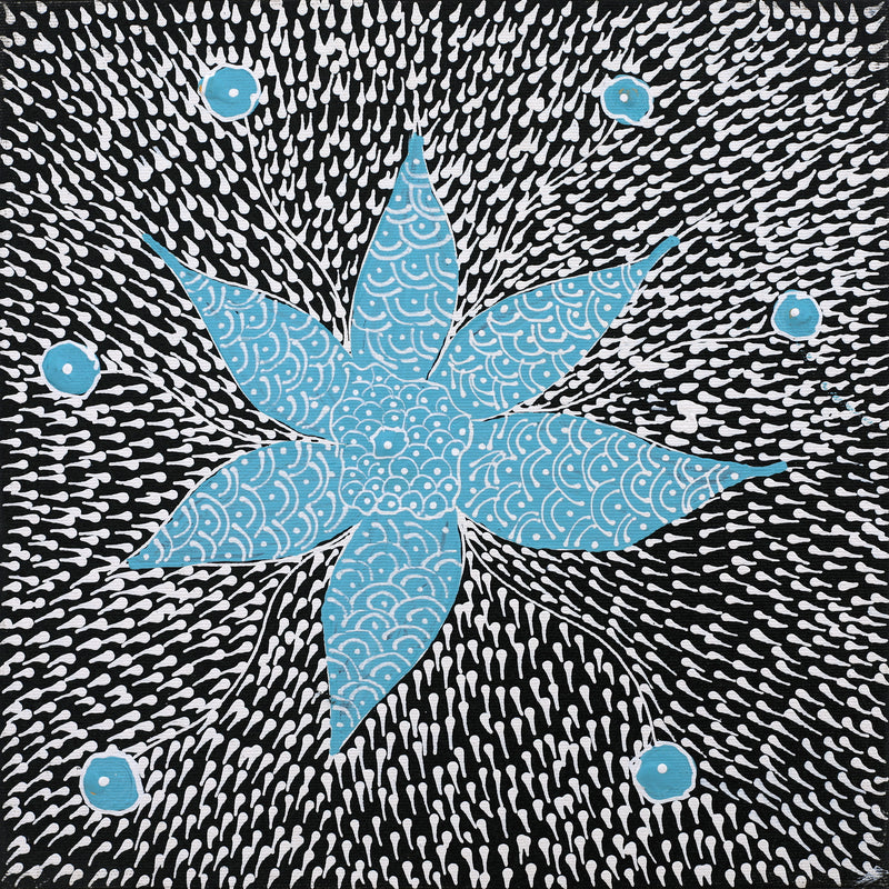 Aboriginal Artwork by Grace Napangardi Butcher, Pikilyi Jukurrpa (Vaughan Springs Dreaming), 30x30cm