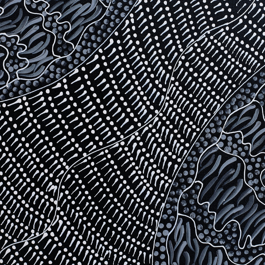 Aboriginal Artwork by Grace Napangardi Butcher, Pikilyi Jukurrpa (Vaughan Springs Dreaming), 30x30cm