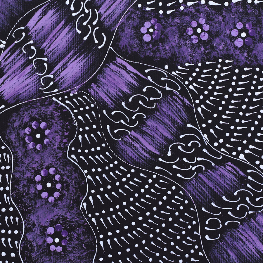 Aboriginal Artwork by Grace Napangardi Butcher, Pikilyi Jukurrpa (Vaughan Springs Dreaming), 30x30cm