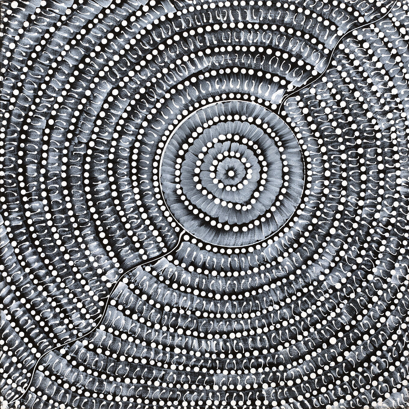 Aboriginal Artwork by Grace Napangardi Butcher, Pikilyi Jukurrpa (Vaughan Springs Dreaming), 40x40cm