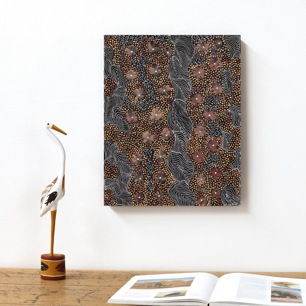 Aboriginal Artwork by Grace Napangardi Butcher, Pikilyi Jukurrpa (Vaughan Springs Dreaming), 50x40cm