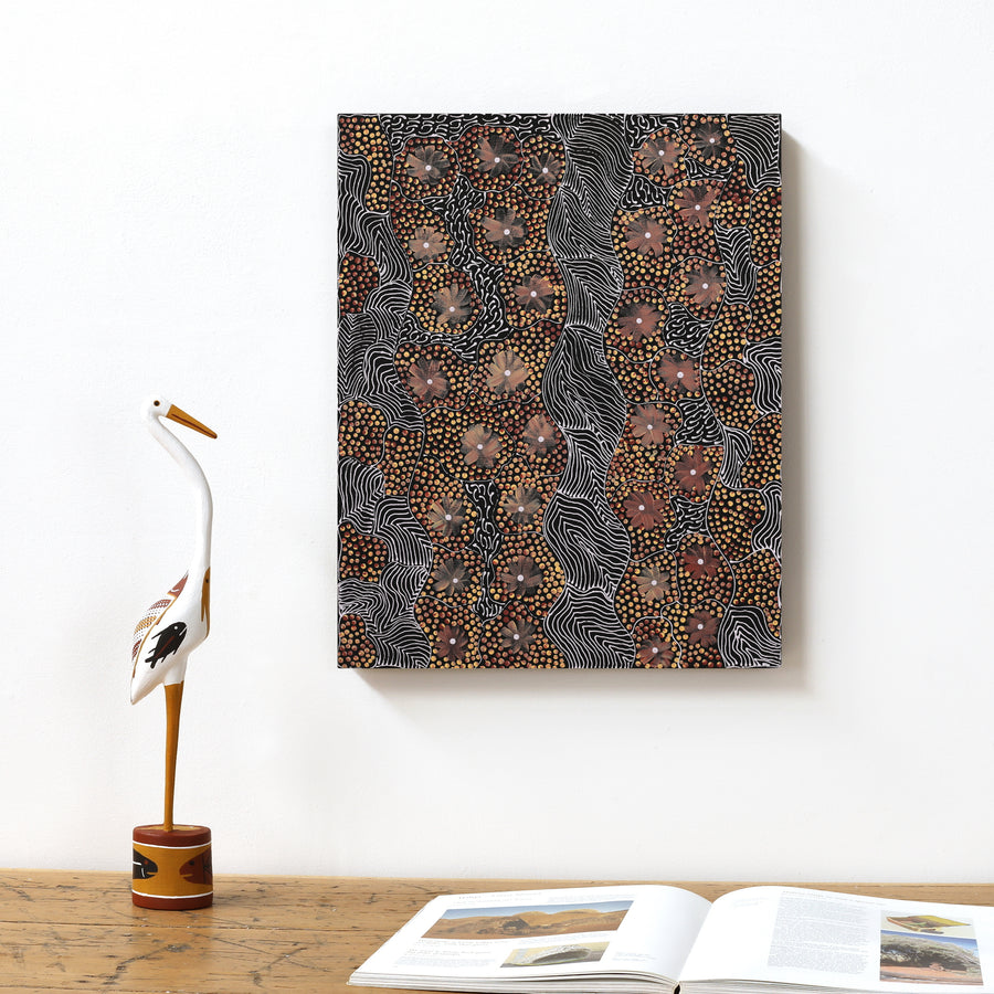 Aboriginal Artwork by Grace Napangardi Butcher, Pikilyi Jukurrpa (Vaughan Springs Dreaming), 50x40cm
