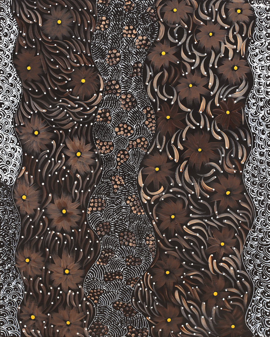 Aboriginal Artwork by Grace Napangardi Butcher, Pikilyi Jukurrpa (Vaughan Springs Dreaming), 50x40cm