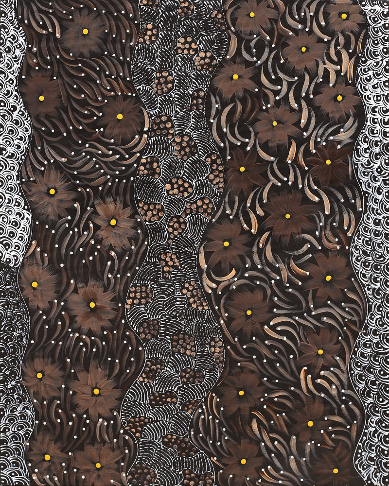 Aboriginal Artwork by Grace Napangardi Butcher, Pikilyi Jukurrpa (Vaughan Springs Dreaming), 50x40cm