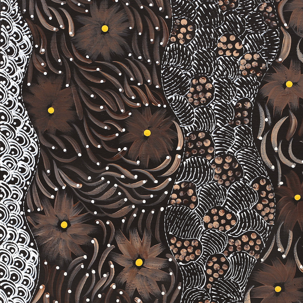 Aboriginal Artwork by Grace Napangardi Butcher, Pikilyi Jukurrpa (Vaughan Springs Dreaming), 50x40cm