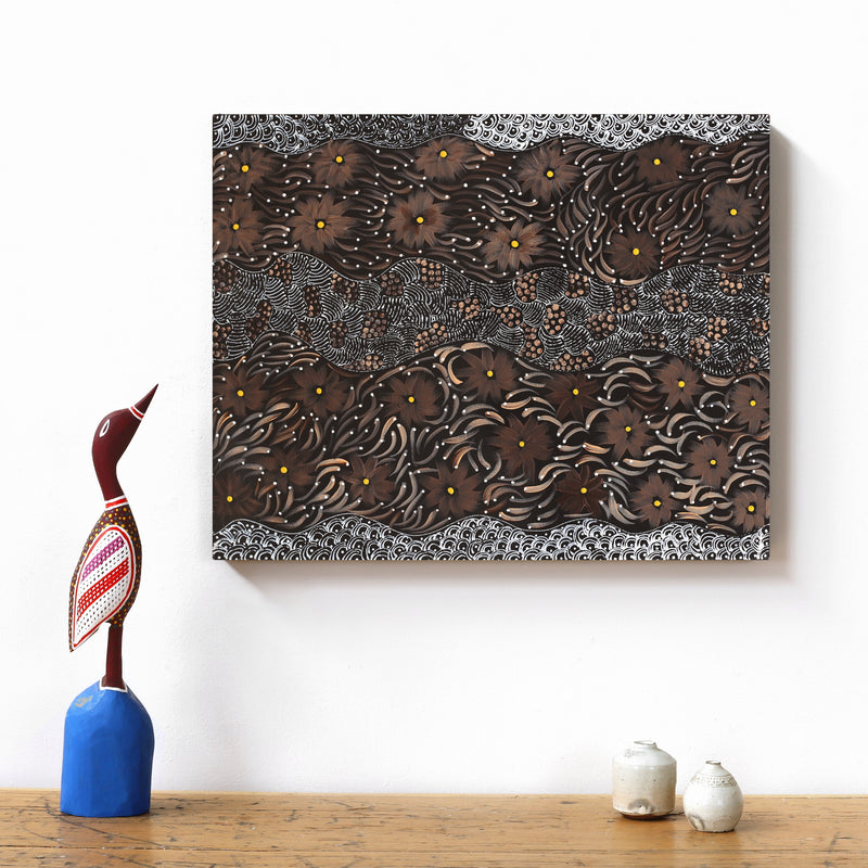 Aboriginal Artwork by Grace Napangardi Butcher, Pikilyi Jukurrpa (Vaughan Springs Dreaming), 50x40cm