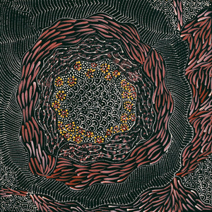 Aboriginal Art by Grace Napangardi Butcher, Pikilyi Jukurrpa (Vaughan Springs Dreaming), 46x46cm - ART ARK®