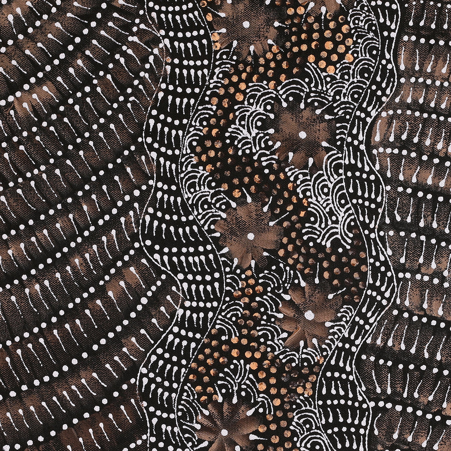 Aboriginal Artwork by Grace Napangardi Butcher, Pikilyi Jukurrpa (Vaughan Springs Dreaming), 46x46cm