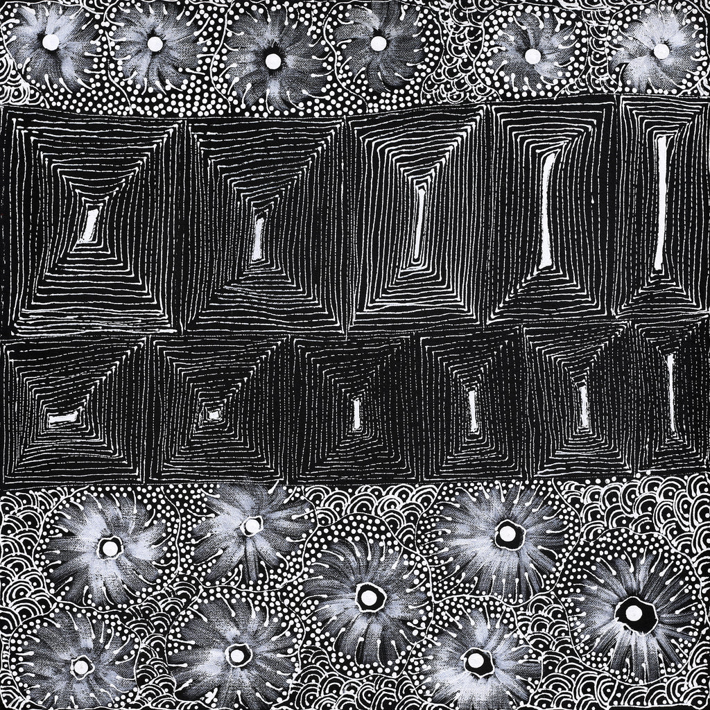 Aboriginal Artwork by Grace Napangardi Butcher, Pikilyi Jukurrpa (Vaughan Springs Dreaming), 46x46cm