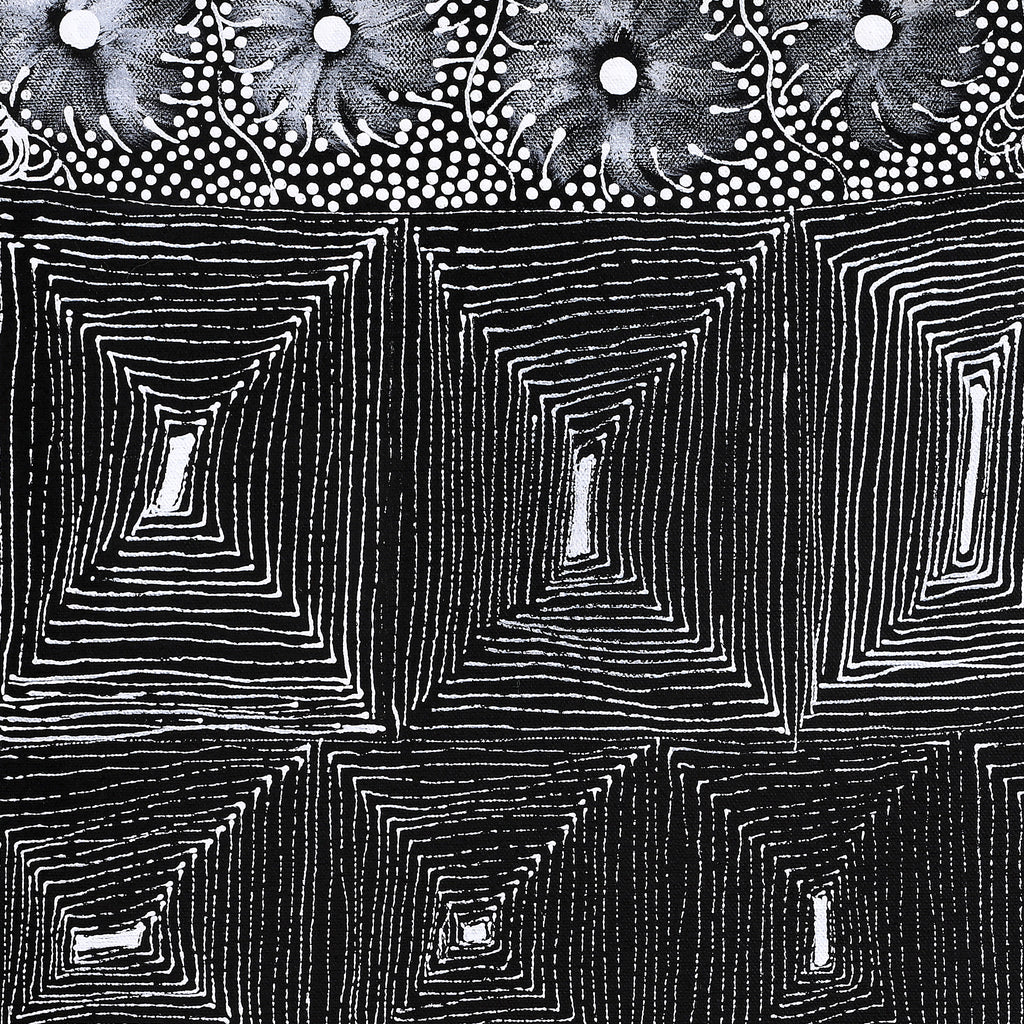 Aboriginal Artwork by Grace Napangardi Butcher, Pikilyi Jukurrpa (Vaughan Springs Dreaming), 46x46cm
