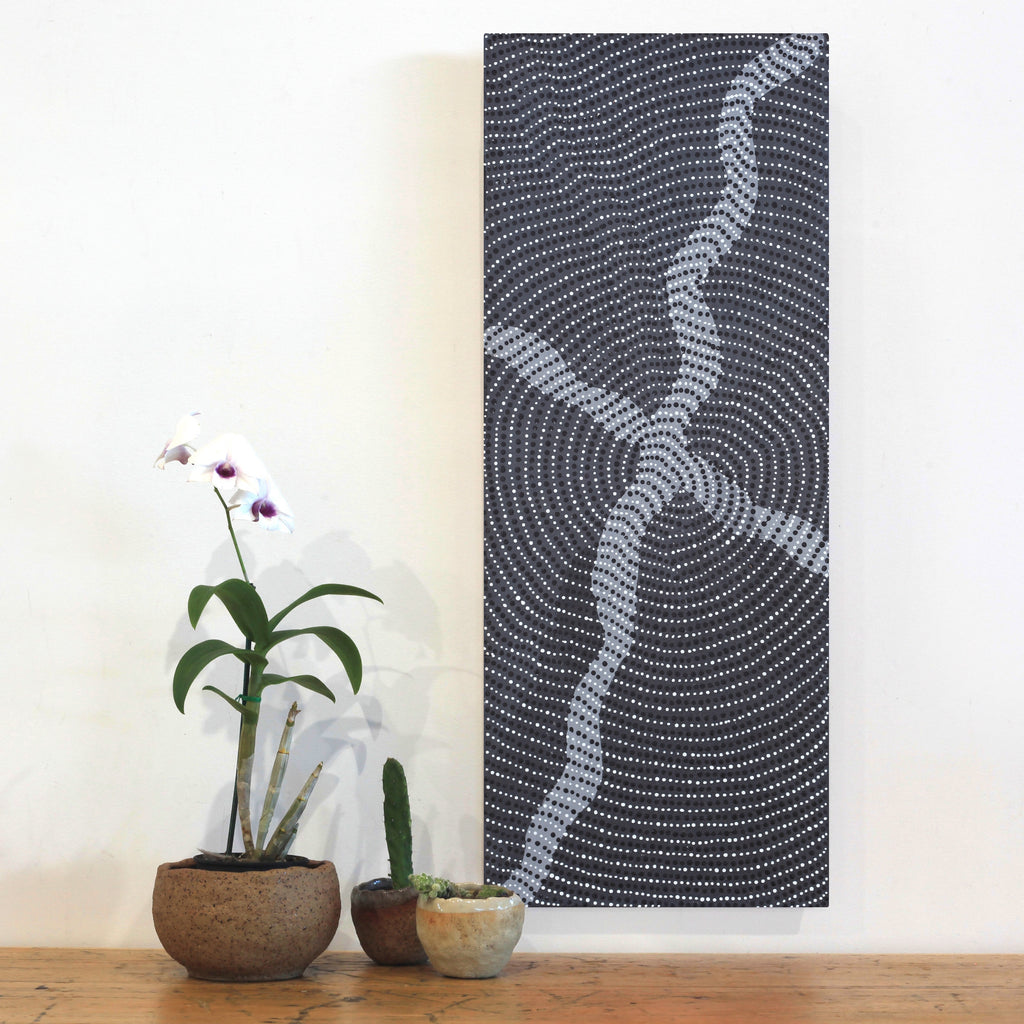 Aboriginal Artwork by Grace Napangardi Butcher, Pikilyi Jukurrpa (Vaughan Springs Dreaming), 76x30cm