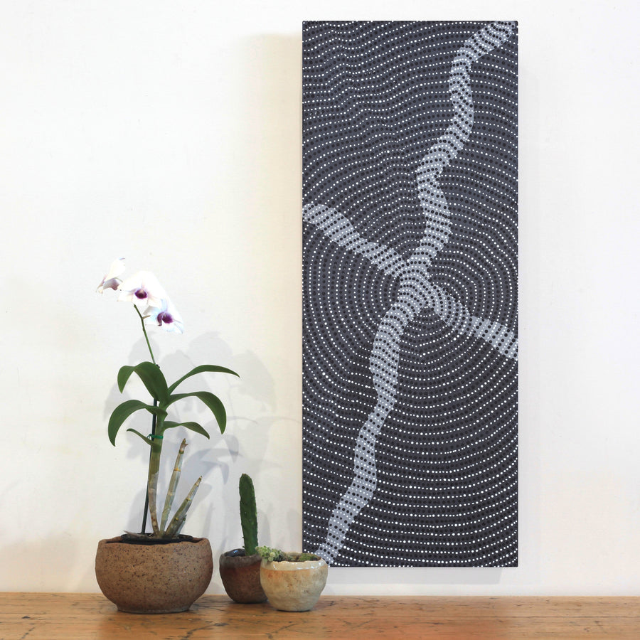 Aboriginal Artwork by Grace Napangardi Butcher, Pikilyi Jukurrpa (Vaughan Springs Dreaming), 76x30cm